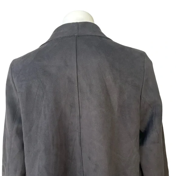 MOD Long Sleeve Open Front Faux Suede Coatigan, Sz M - Picture 10 of 14